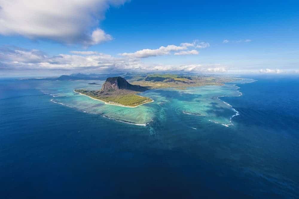 Île Maurice vue du ciel